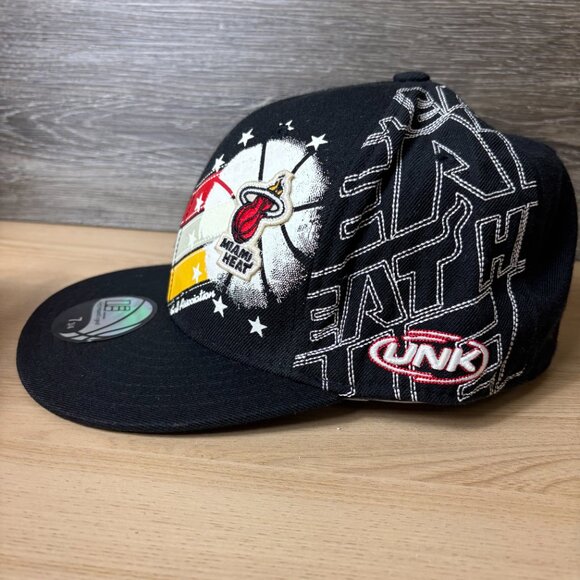 Vintage Miami Heat Hat Cap Fitted 7 3/4 Black NBA Basketball UNK - Picture 4 of 10